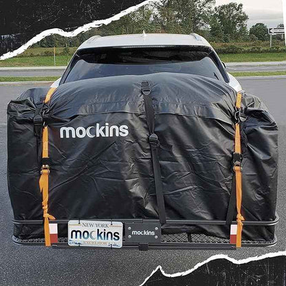 Mockins 25 CuFt All-Weather Trailer Hitch Cargo Carrier Bag | 60"x24"x31" Versatile Truck Bed Waterproof Storage & Cargo Bag for Hitch Carrier | Vehicle Soft-Shell Carriers w/Straps, Lock & Carry Bag