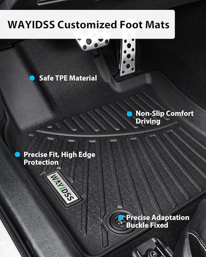 Floor Mats for 2025 2026 Nissan Armada & Infiniti QX80(Fit 7 and 8seat) with Trunk Mat 8PC TPE All-Weather Set - Custom Fit Non-Slip Floor+Cargo Liners Accessories