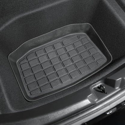 SUPER LINER Tesla Model 3 Floor Mats 2021 2022 2023 All-Weather Floor Mats Set (6 Pieces) | Custom Fit, Pet & Child-Friendly | Tesla Model 3 Cargo Liner Rear Cargo Tray Trunk Interior Accessories