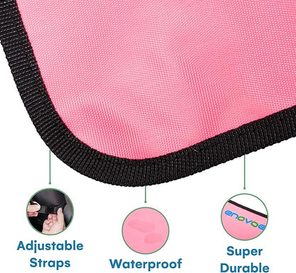 Enovoe Kick Mats - Set of 2 - Back of Seat Protector for Kids Feet - Car Seat Back Protector - Shields from Dirt and Scuffs - Durable Material - 16.8x32.8inch - Pink - Kick Mats Back Seat Protector