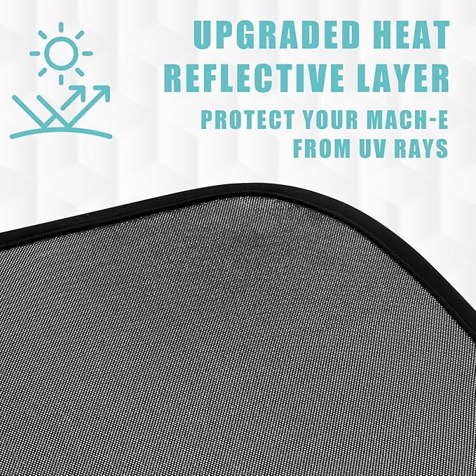 BestEvMod Foldable Roof Sunshade Compatible with Mustang Mach-E 2021-2025 Accessories Upgraded Heat Reflective Tech Accessories,Sunroof Reflective Cover Blocks Glare Blocks UV Ray (Black)