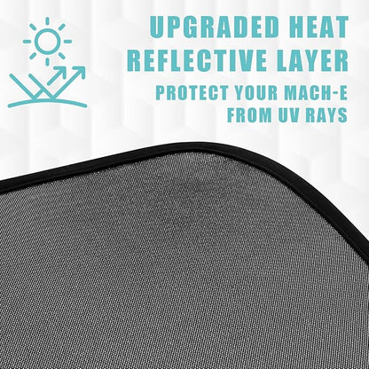 BestEvMod Foldable Roof Sunshade Compatible with Mustang Mach-E 2021-2025 Accessories Upgraded Heat Reflective Tech Accessories,Sunroof Reflective Cover Blocks Glare Blocks UV Ray (Black)