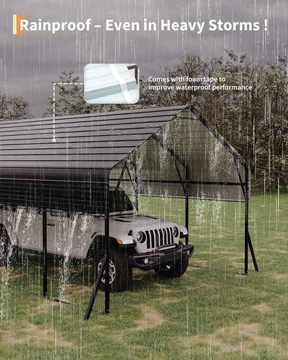 13x26 FT Heavy Duty Metal Carport Kit, Reinforced Frame with Anchors, for Trucks, Boats, RV, Tractor, 100MPH Wind & 35PSF Snow Rating, Easy Assembly