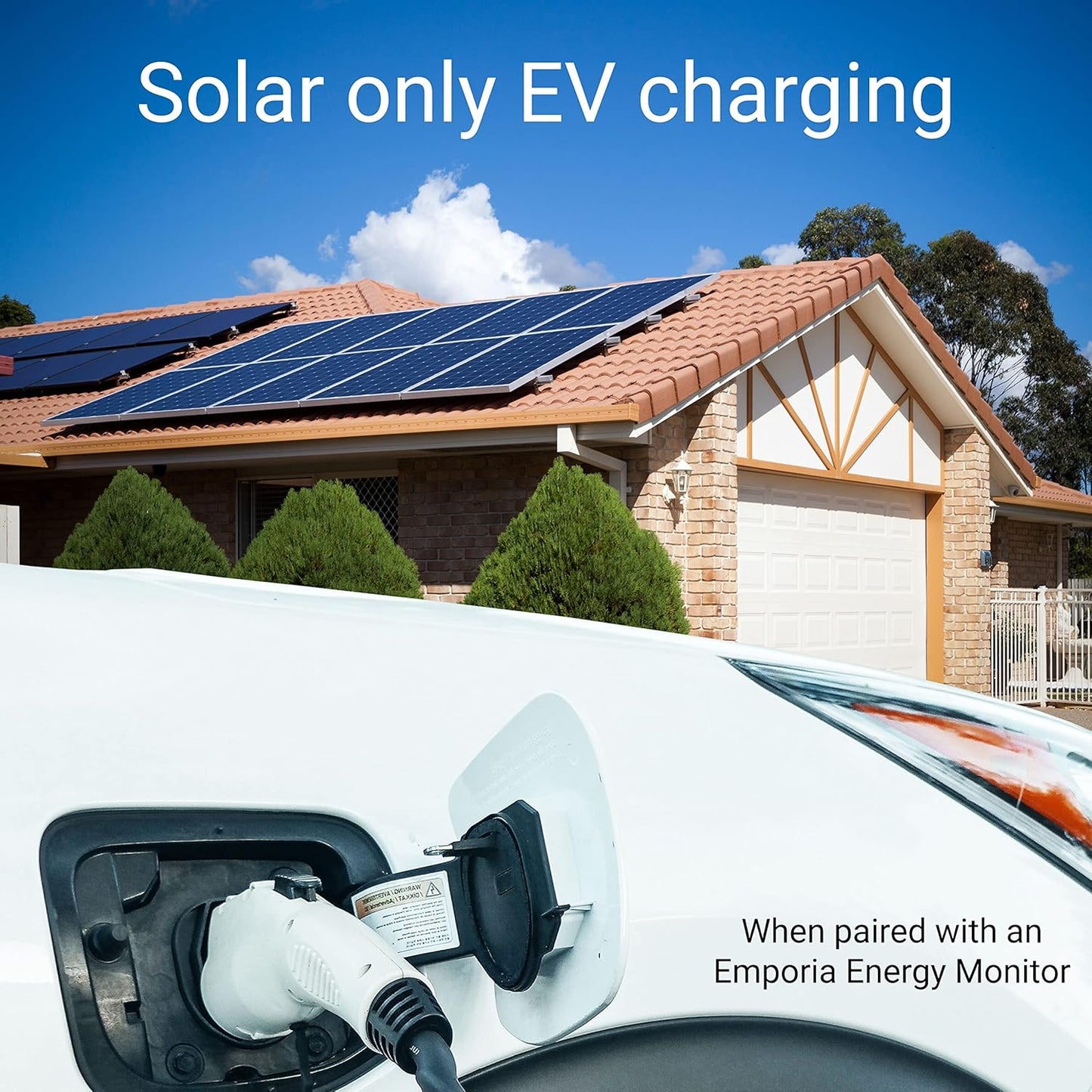 EMPORIA Level 2 EV Charger w/ J1772 Charger, 48 amp, Preconfigured for Hardwired Install with Whip, WiFi Enabled EVSE Level 2 Charger, 24ft Cable, White