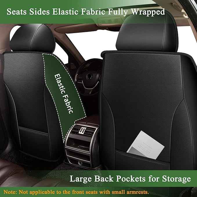 Bling Diamond Embroidered Seat Covers for Lexus GS 200t/350/450h 2007-2025 2026, Full Set 5 Seats, Sparkle Rhinestone Breathable Perforated Faux Leather Car Seat Covers for Women (Black)