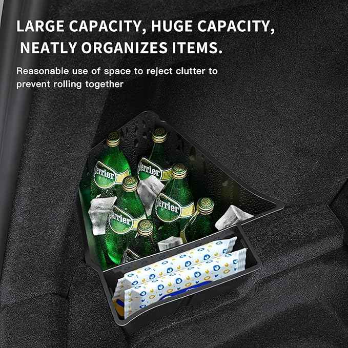 2PCS for 2025 2026 Tesla Model Y Juniper Trunk Organizer Trunk Storage Bins with Lid TPE Waterproof Trunk Storage Box for Model Y Juniper Interior Accessories