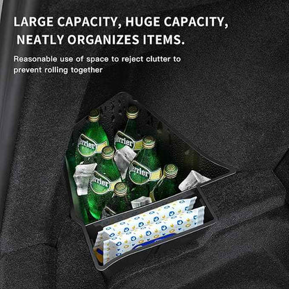 2PCS for 2025 2026 Tesla Model Y Juniper Trunk Organizer Trunk Storage Bins with Lid TPE Waterproof Trunk Storage Box for Model Y Juniper Interior Accessories