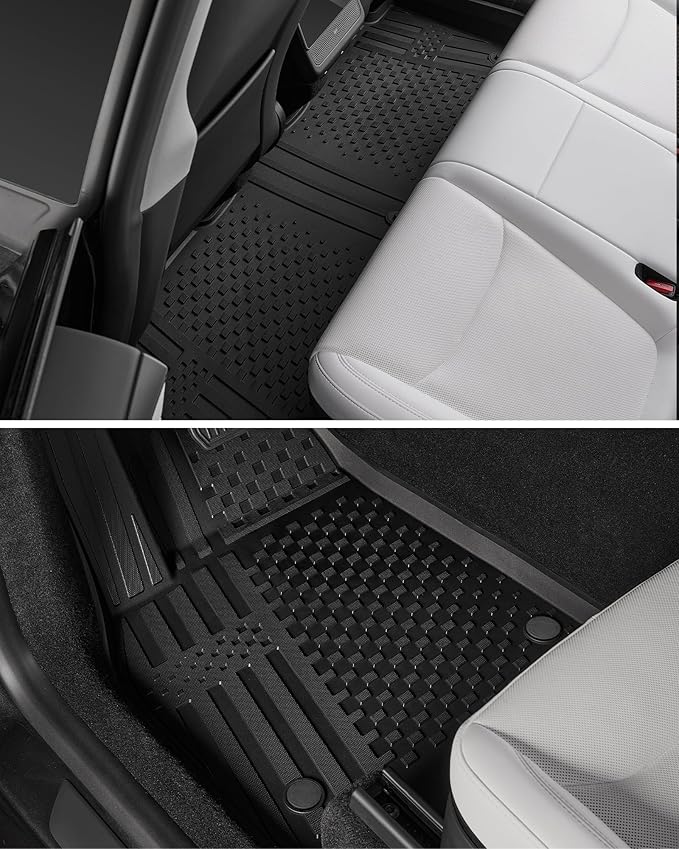 3W 2025 2026 Tesla Model Y Juniper Floor Mats with Cargo Liners, Trunk Mats TPE Anti-Slip All Weather Accessories