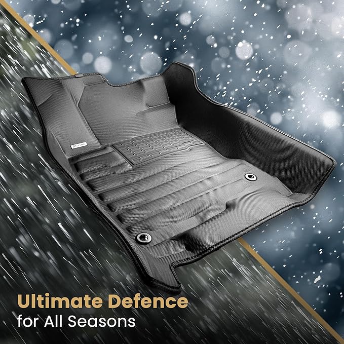 TuxMat - for Tesla Model Y 5-Seater 2026 Models - Custom Car Mats - Maximum Coverage, All Weather, Laser Measured - This Full Set Includes 1st and 2nd Rows