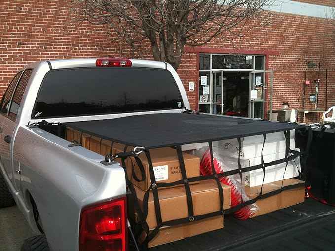 Gladiator Cargo GearSafetyWeb Cargo Net - Heavy Duty, Truck Bed Organizer- Bed Cover-tie Down-Adjustable- Trailers, Camping-Large (LSW-100) 8.75' x 10'
