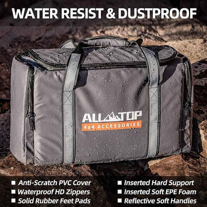 ALL-TOP Recovery Pack Bag, Water-Resist Tool Organizer for Offroad Gear & Overland Equipment, Standing Zippered Waterproof Storage Tote, Gray Empty