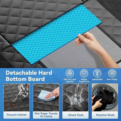 Pet Car Seat Cover Backseat - Upgraded Back Seat Extender for Dogs, 600D Scratchproof, PU Thickened, Waterproof Hammock, 400 lbs, Easy to Clean/Install, Universal for Cars SUV Truck, Pet Protector