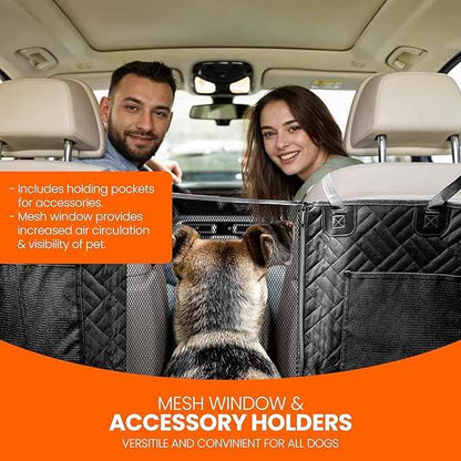 Dog Back Seat Cover Hard Bottom - 2025 Upgraded Materials - 6.4mm Support Boards Holds 400lbs - Waterproof Dog Hammock for Car, SUV & Truck - Pet Seat Cover for Back Seat - Backseat Extender for Dogs