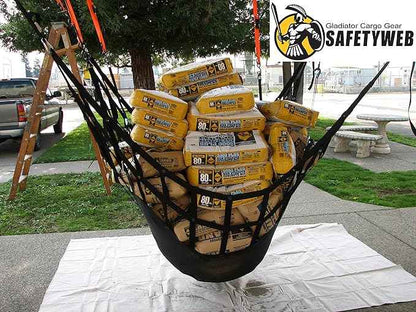 Gladiator Cargo Gear - SafetyWeb Cargo Net - Heavy Duty, Adjustable - Medium (MSW-100) 6.75' x 8'