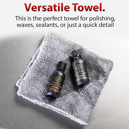 Adam's Borderless Grey Microfiber Towel (6pk) - Premium Ultra Soft Car Detailng Towel Cloths, 480gsm - Safe for Car Wash, Home Cleaning & Pet Drying Cloths (16 Inch x 16 Inch)