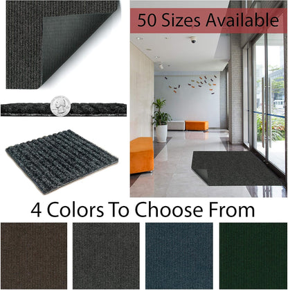 KOECKRITZ Heavy Duty Durable All Weather Indoor/Outdoor Non Slip Entrance Mat Rugs and Runners for Office Business Building Home Garage Front Door - 2' x 10' Green