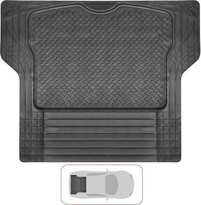VaygWay Heavy Duty Cargo Liner Trunk Floor Mat – All Weather Trunk Protection Floor Mat - Black Rubber Trimmable Durable Cargo Auto Mat – Universal Fit Car SUV Truck Auto