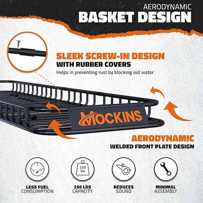 Mockins 85"x24"x4" Extendable Skinny Roof Rack Cargo Carrier w/ 20 CuFt Soft-Shell Rooftop Cargo Bag for Top of Car | 250 Lbs Cap Weatherproof Narrow Car Top Carrier Set w/Straps, Lock, & Carry Case