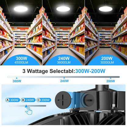 480V UFO High Bay LED Lights UL Listed 240W 200W 150W Selectable 0