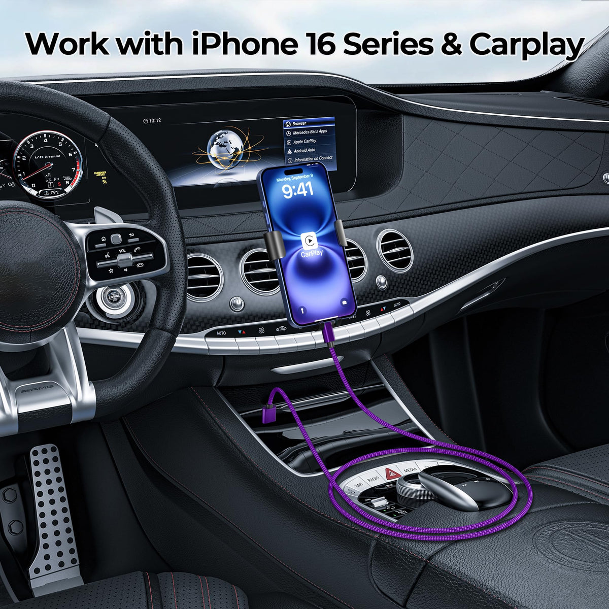 for iPhone Duo 18 17 16 Pro Max Charger Cord (Purple / 2Pack 3.3FT(1M))