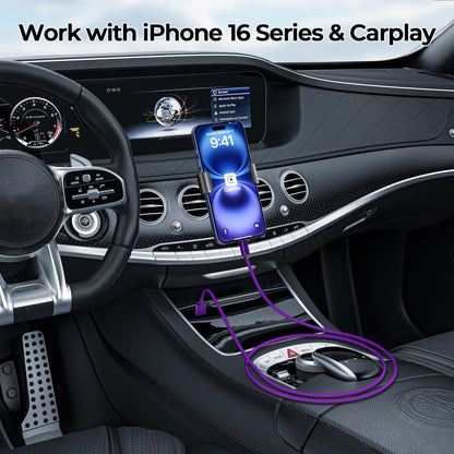 for iPhone Duo 18 17 16 Pro Max Charger Cord (Purple / 2Pack 3.3FT(1M))
