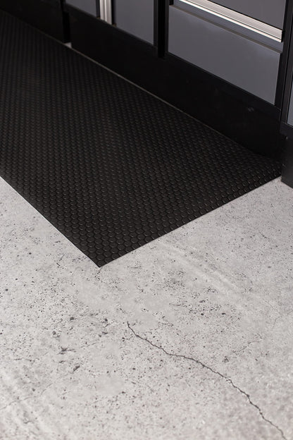 Performance Vinyl Garage Runner Small Coin Pattern (27" x 60" / Midnight Black)