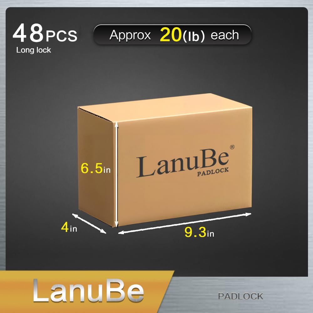 Laminated Keyed Alike Padlock 48 Pack 1.6 (48 pack Black)