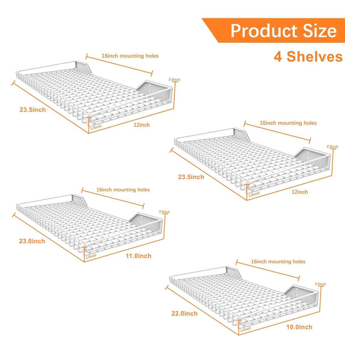 Garage Wall Shelf (White)