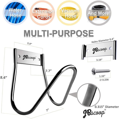 Garden Hose Holder Stainless Steel Small Wall Mount Garden Hose Hook (100 Feet)