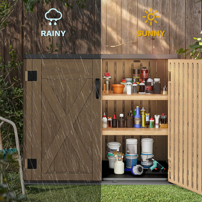 Outdoor Storage Shed (Brown / X-Shaped-35 Cu Ft)