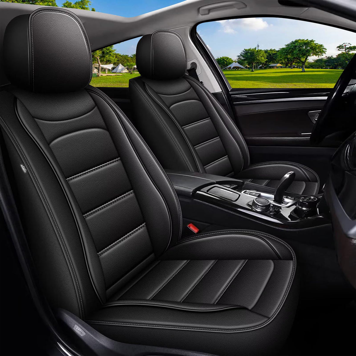 Car Seat Covers Fit for Chevy Malibu 2007 (#017 Black / 6.Malibu-2 front seat covers only)