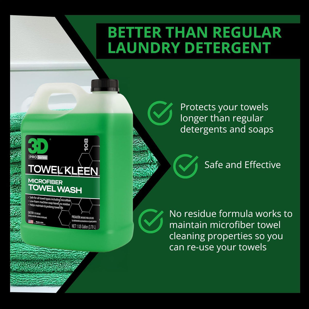 Towel Kleen Concentrated Microfiber Detergent (128 Fl Oz (Pack of 1))