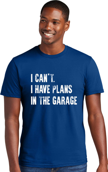 Small Royal Mens I Can't I Have Plans in The Garage Funny Dad Gift Deluxe Soft T (Small / Royal)