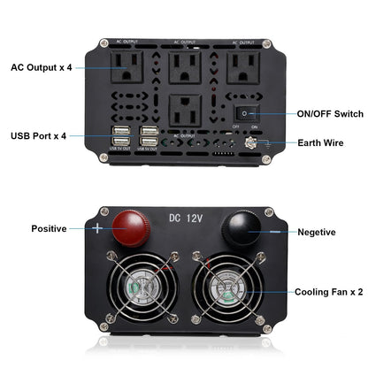 3000W Power Inverter 12V DC to 110V