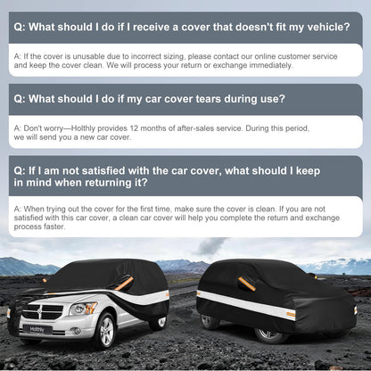 10 Layers SUV Car Cover Custom Fit for Dodge Caliber (Black Gray / Custom Fit for Dodge Caliber)