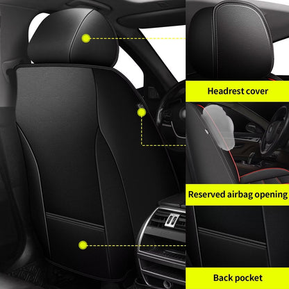 Car Seat Covers for Hyundai Kona 2018 (#017 Black&Redline / 5.KONA-5 seat covers full set)