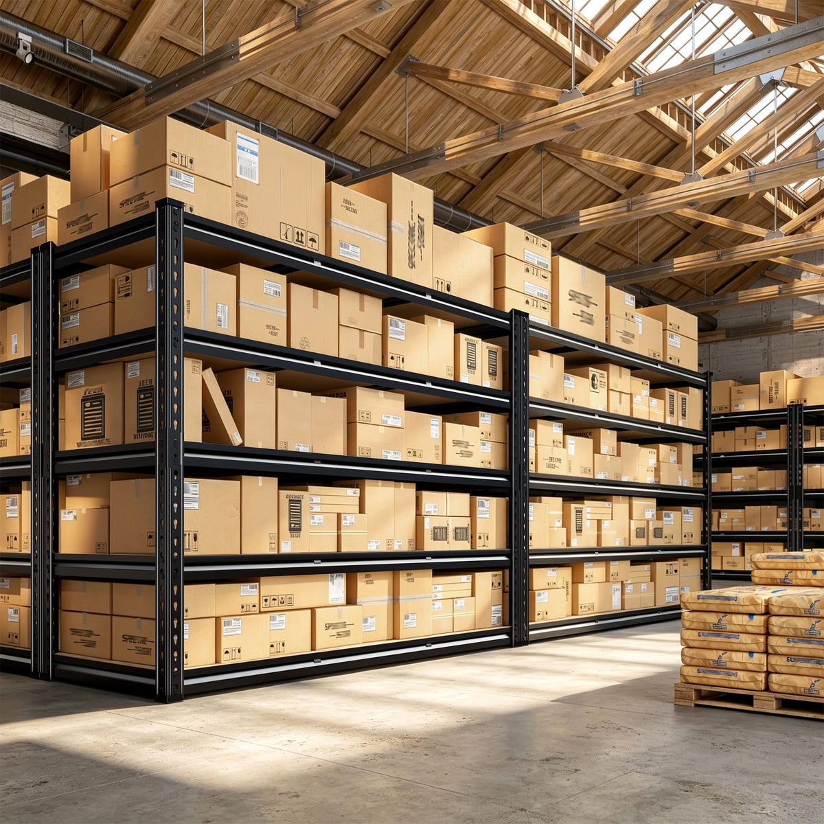 48" W Garage Shelving 3000LBS Storage Shelves 5 Tier Industrial Shelving Adjustable Metal Storage Shelves for Garage (48" W x 72" H x 18" D)