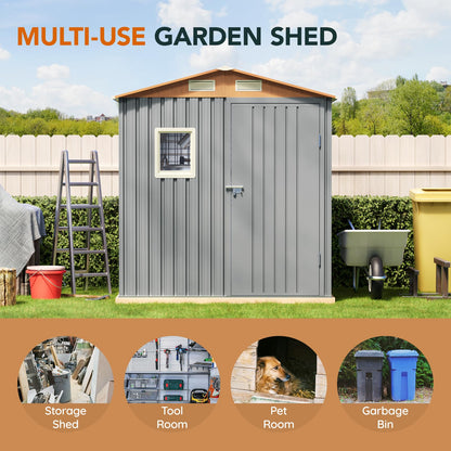 6x4FT Multi used Outdoor Storage Shed with Frame Floor (Matte gray / 6*4FT(Base Included))