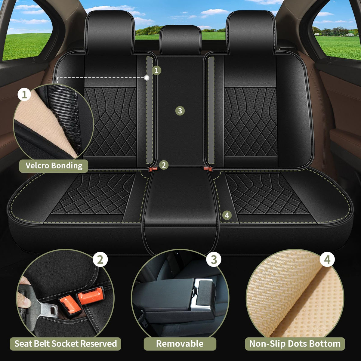 Leather Full Set for Mazda Mazda 3 Seat Covers 2007 (099 Black / 28-Mazda 3-5 seat covers full set)
