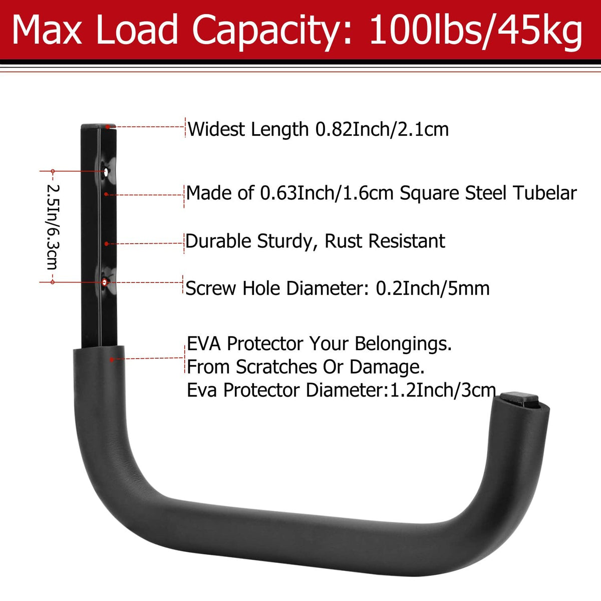 Large Garage Storage Hooks (9.6Inch x 12.4Inch)
