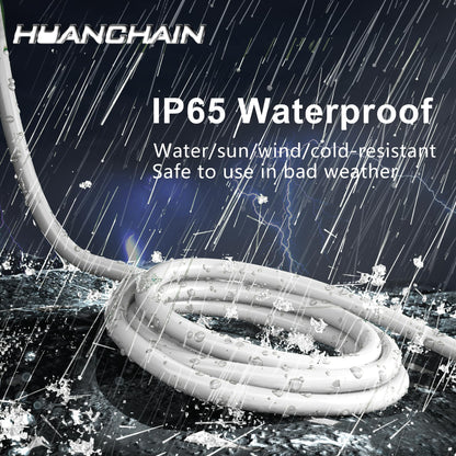 Indoor Outdoor White Extension Cord 25 FT Waterproof 16 (25 FT / 16/3 Gauge / White)