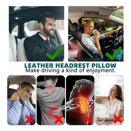 Car Neck Pillow for Driving Memory Foam Headrest Black (Black / 2 Pack)