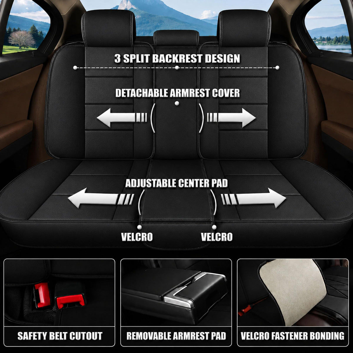 Car Seat Covers 5 Seat for Ford Escape 2001 (#018 Black / 4. Escape 2001-2026-5 Seat Covers Full Set)
