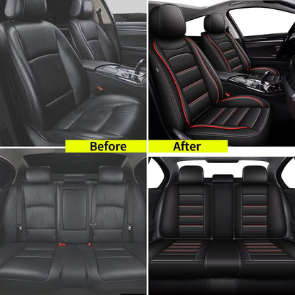 Car Seat Covers Fit for Hyundai Venue 2020 (#017 Black&Redline / 6.Venue-5 seat covers full set)