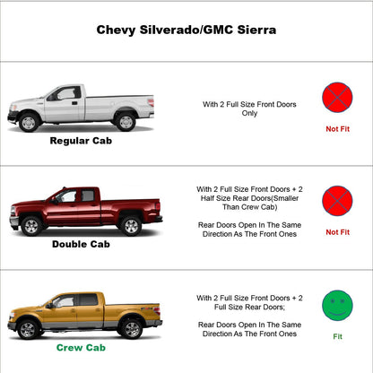 Window Visors for 2014 (Chevy Crew Cab 14-19(Outside))