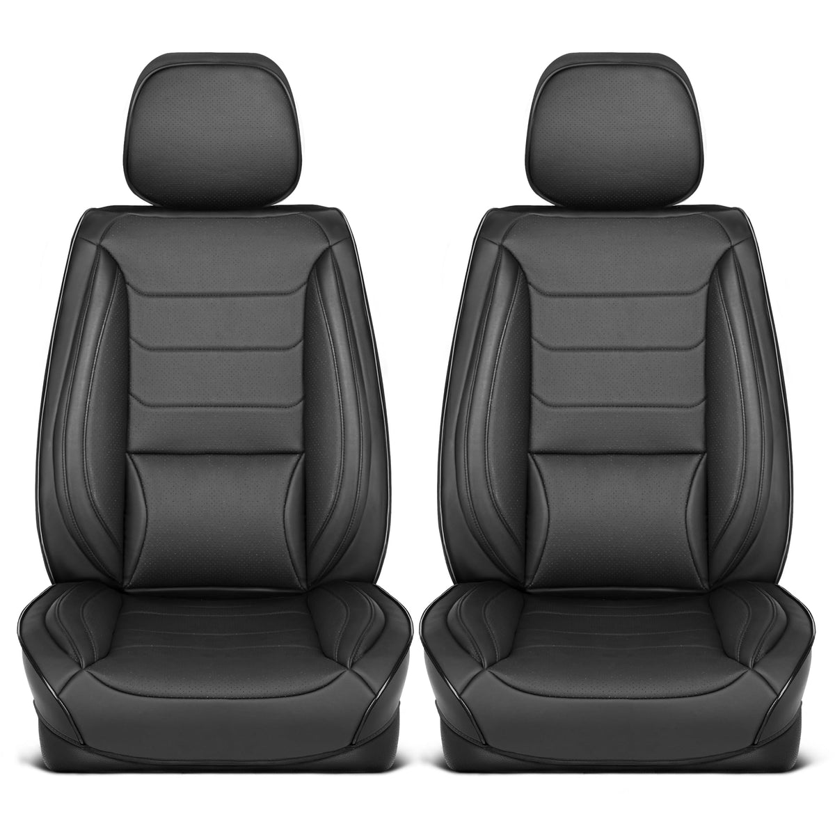 Curated Elite Napa Leather Seat Covers for Cars & SUVs (Black (Elite) / Front Seats)