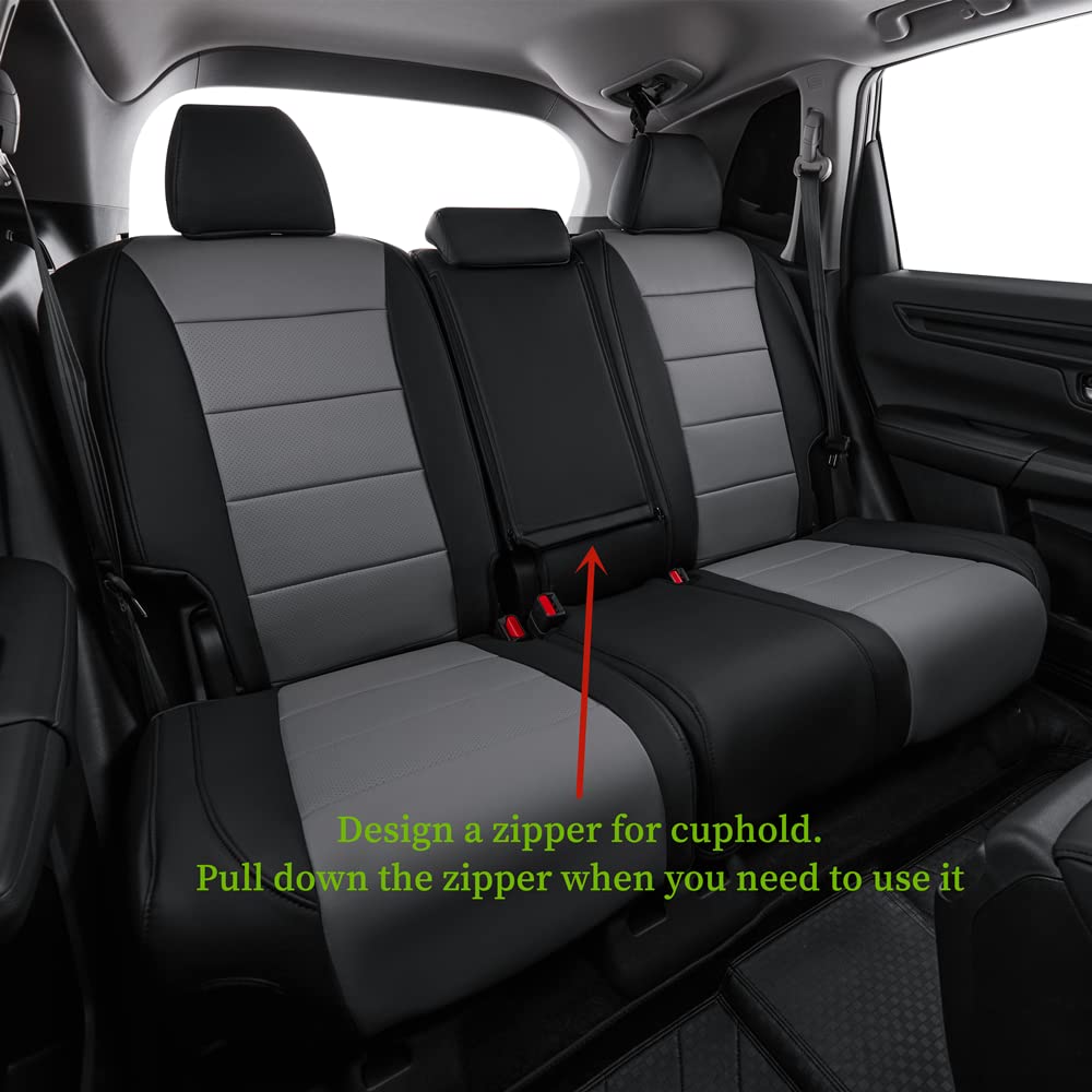 CRV Car Seat Covers Custom Fit for Honda 2017 (Leatherette(Black/Gray) / 2017-2022 CRV LX,EX,SE,EX-L,Touring,Hybrid)