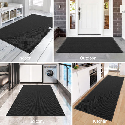 Front Door Mat (3' x 5' (Rectangular) / Black-stripe)