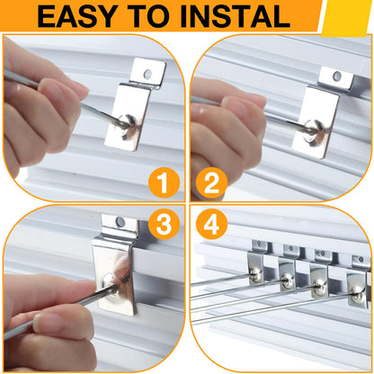 100 Pack Heavy Duty Slatwall Hooks Metal for Garage (10 Inch)