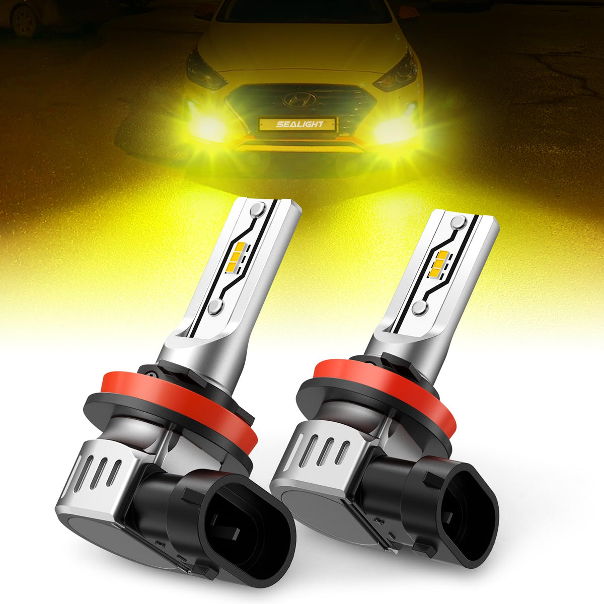 H11 LED Fog Light Bulbs Yellow (Yellow / F5 H11)